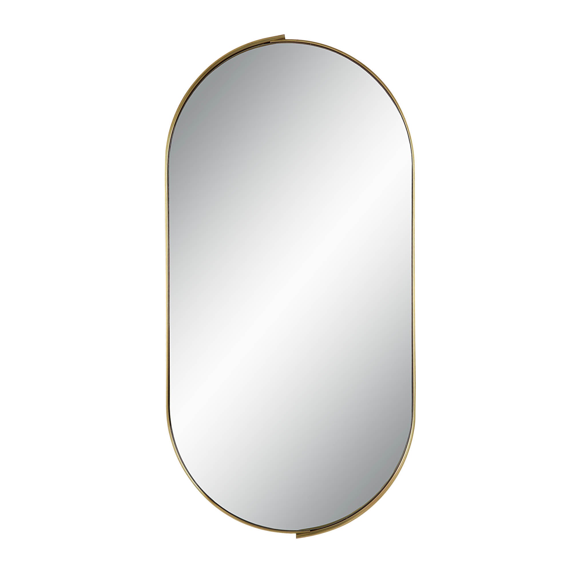 Aleah 40" Tall Oval Wall Mirror, Yellow-Mirror-DECOROLALA