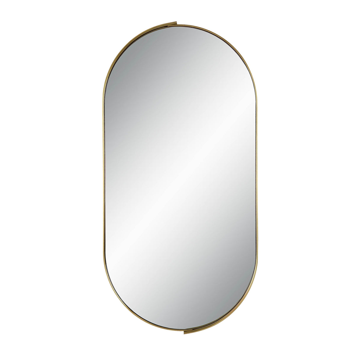 Aleah 40" Tall Oval Wall Mirror, Yellow-Mirrors-DECOROLALA