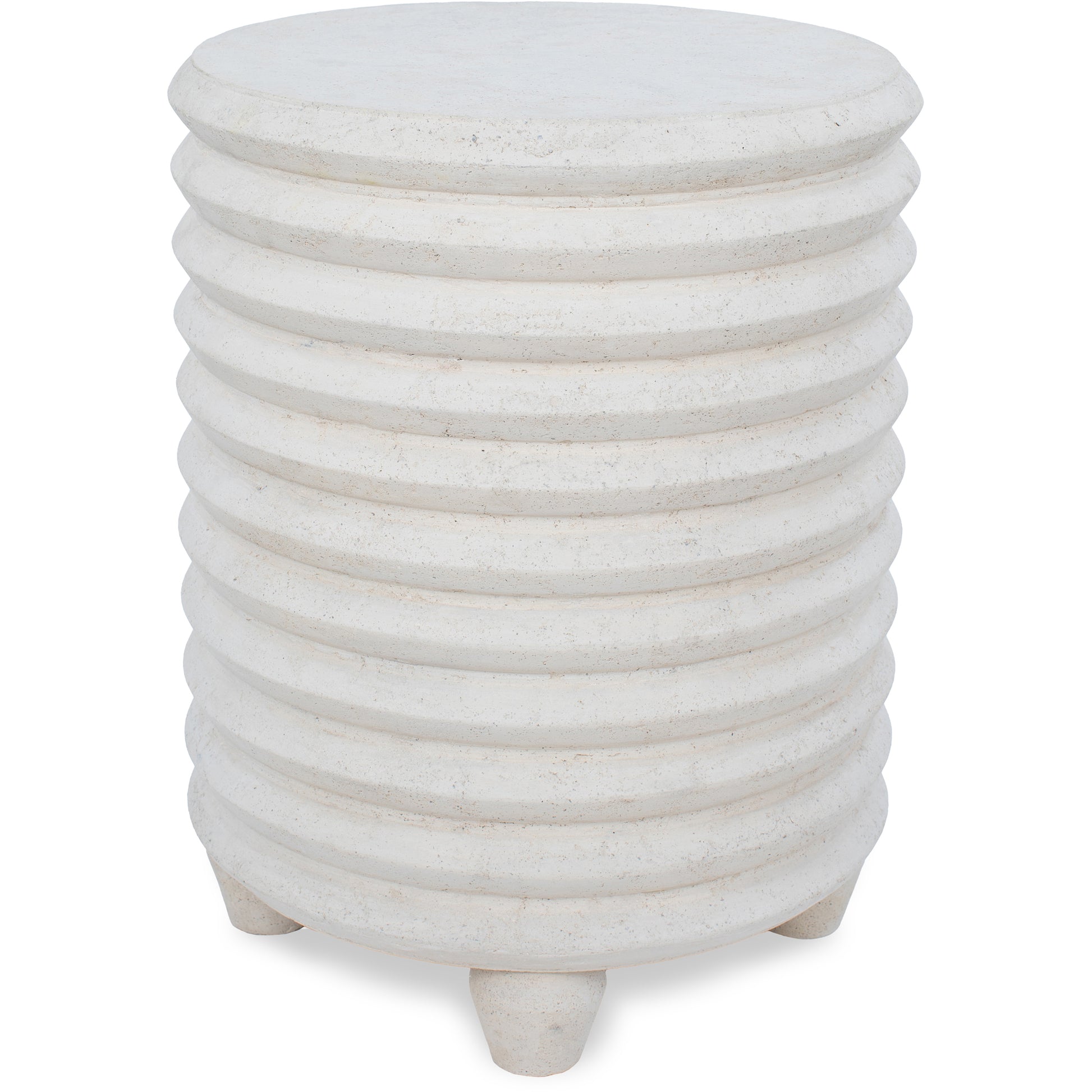 Aleksi Indoor/Outdoor Volcanic Stone Side Table , Natural-End Table-DECOROLALA