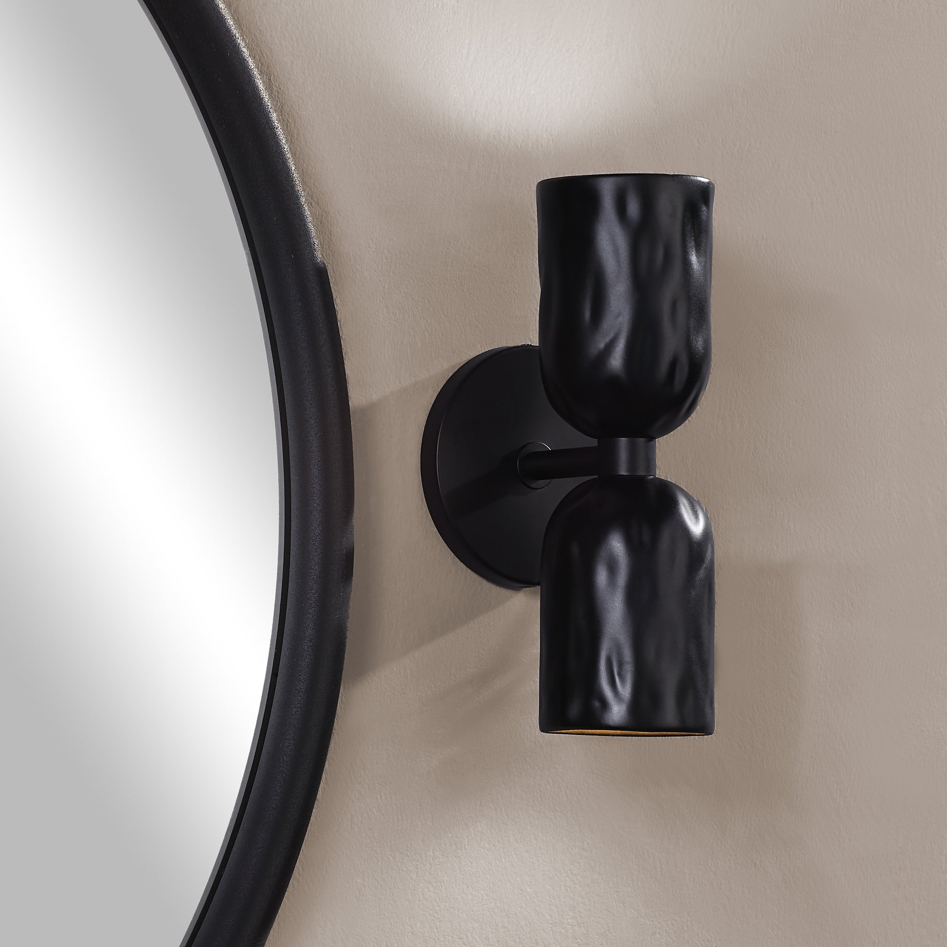 Alessia 11.2" Powder Coated Matte Black 2-Light Wall Sconce-Wall Sconce-DECOROLALA