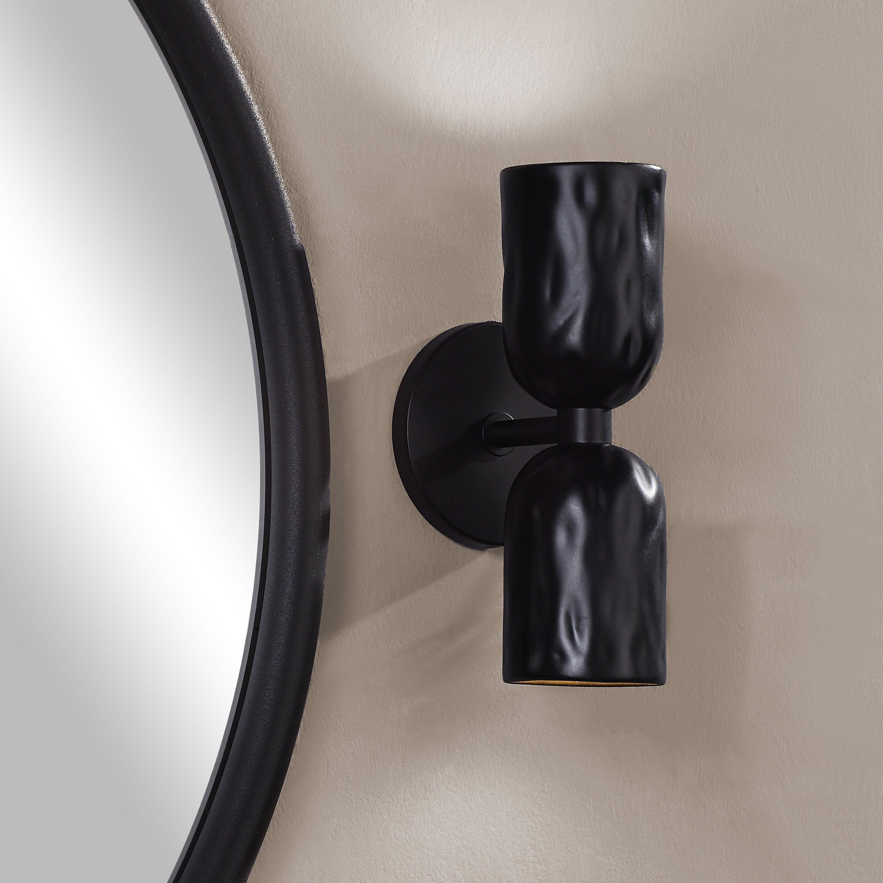 Alessia 11.2" Powder Coated Matte Black 2-Light Wall Sconce-Wall Sconce-DECOROLALA