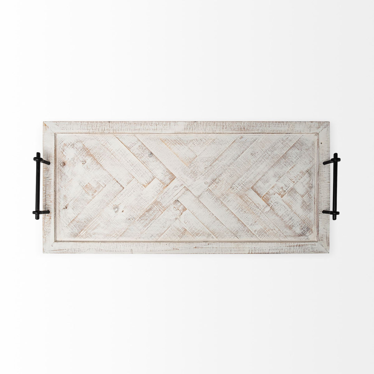 Alfred 35L x 16W Natural Wooden Herringbone Rectangular Tray-Trays-DECOROLALA