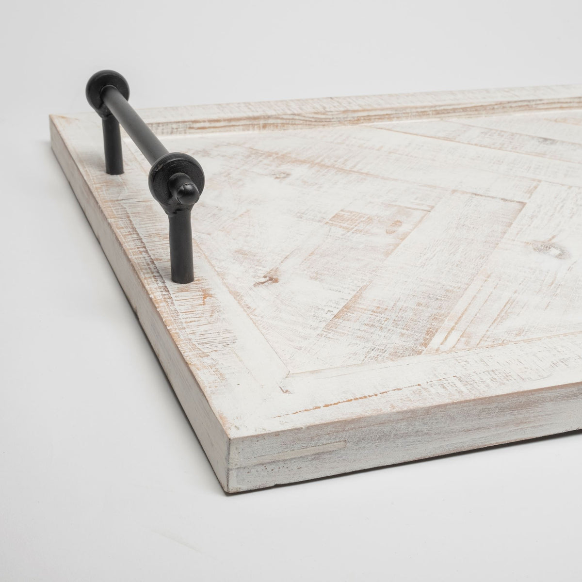 Alfred 35L x 16W Natural Wooden Herringbone Rectangular Tray-Trays-DECOROLALA