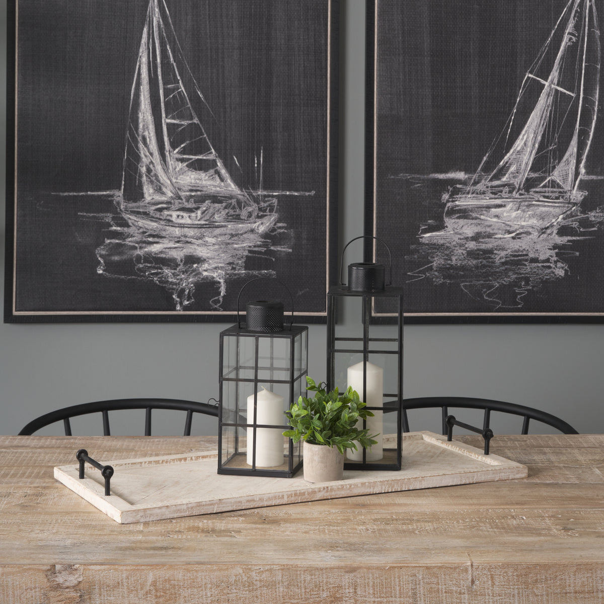 Alfred 35L x 16W Natural Wooden Herringbone Rectangular Tray-Trays-DECOROLALA