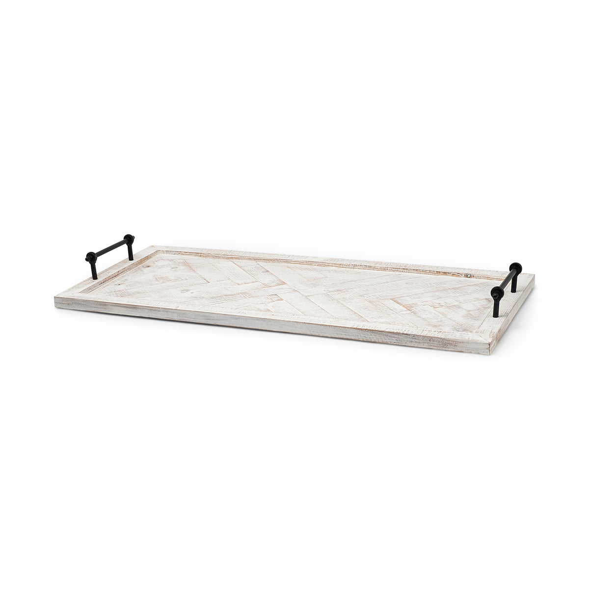 Alfred Natural Wooden Herringbone Rectangular Tray-Decorative Trays-DECOROLALA