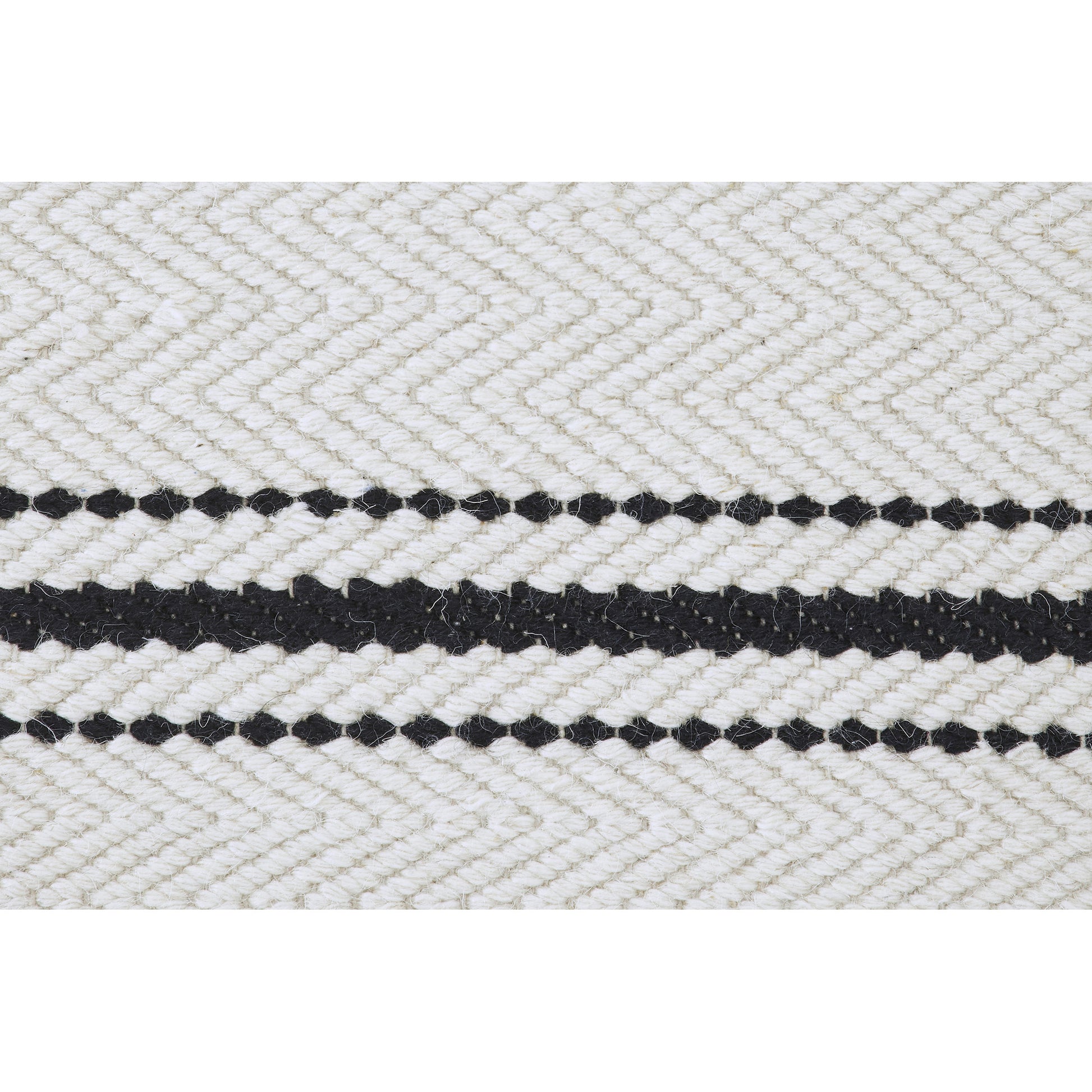 Alice Ivory and Black Stripe Wool Rug-Indoor Rug-DECOROLALA