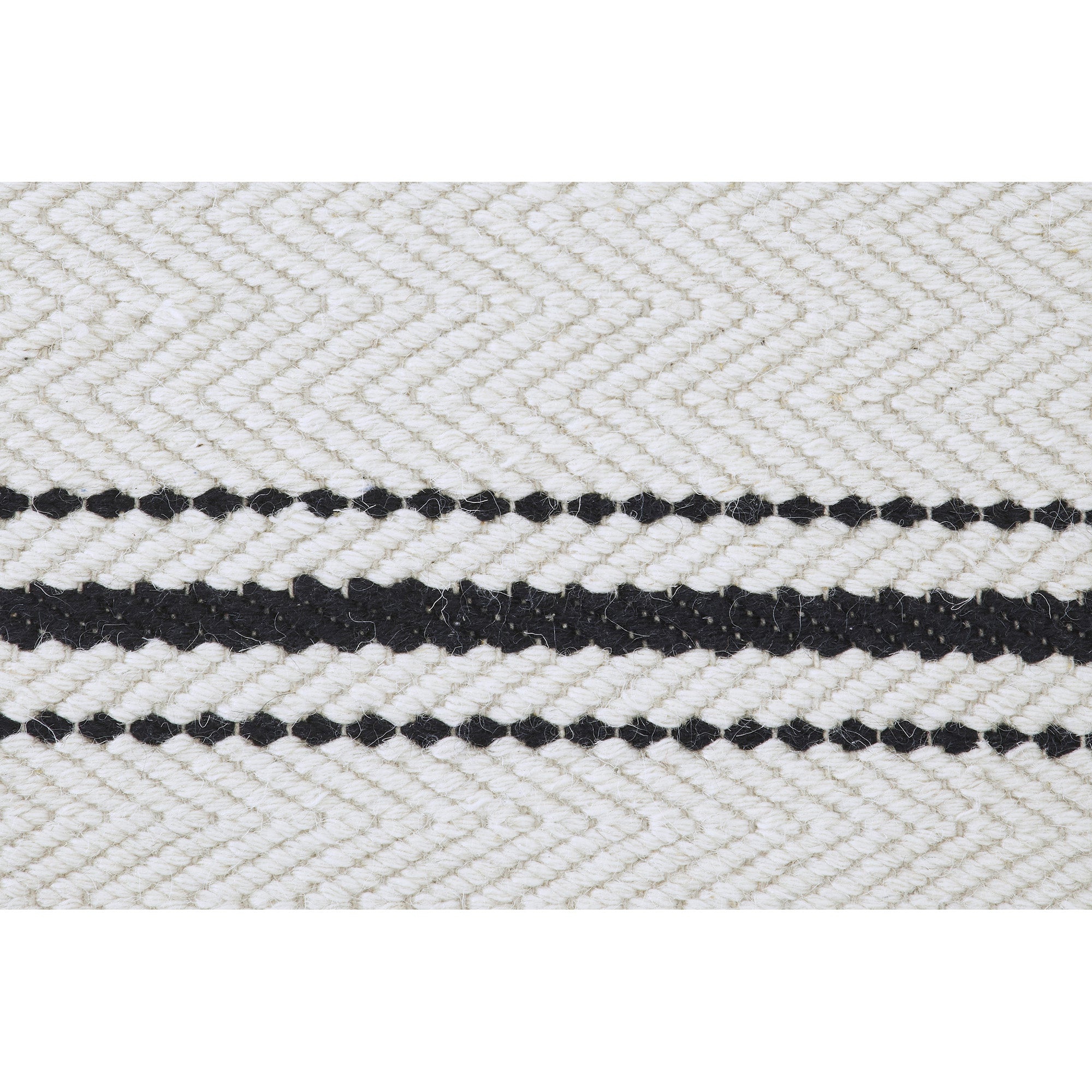 Alice Ivory and Black Stripe Wool Rug-Indoor Rug-DECOROLALA