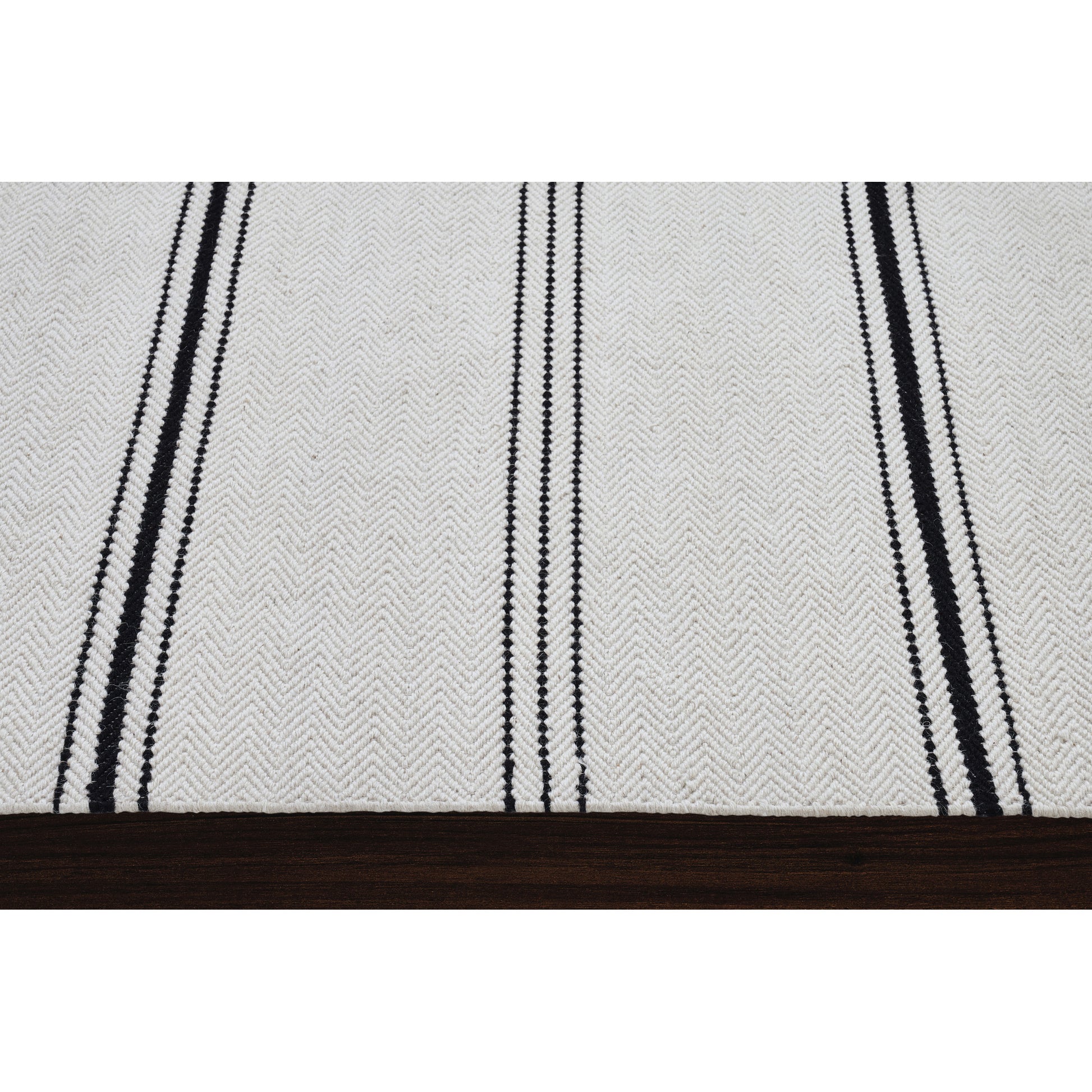 Alice Ivory and Black Stripe Wool Rug-Indoor Rug-DECOROLALA