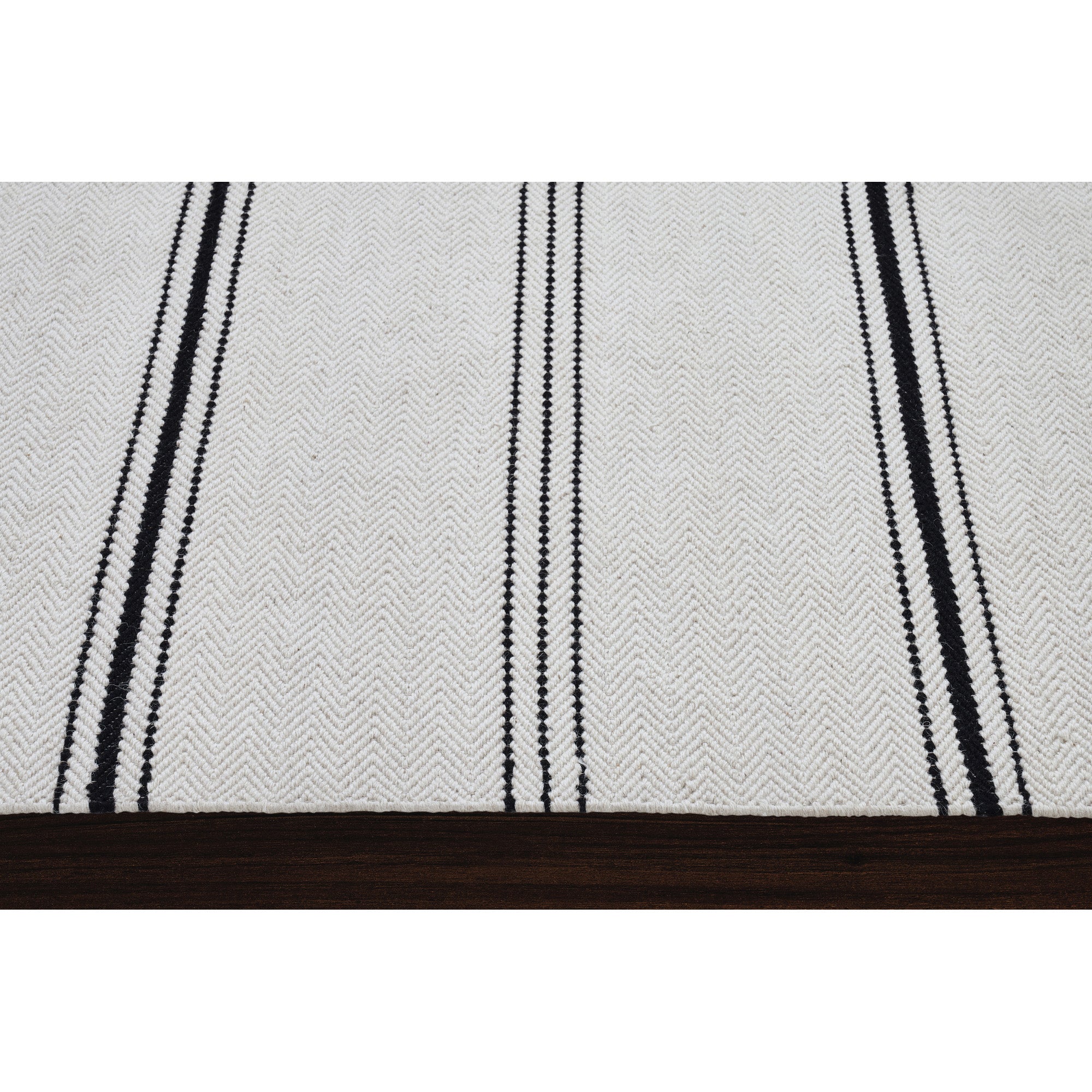 Alice Ivory and Black Stripe Wool Rug-Indoor Rug-DECOROLALA