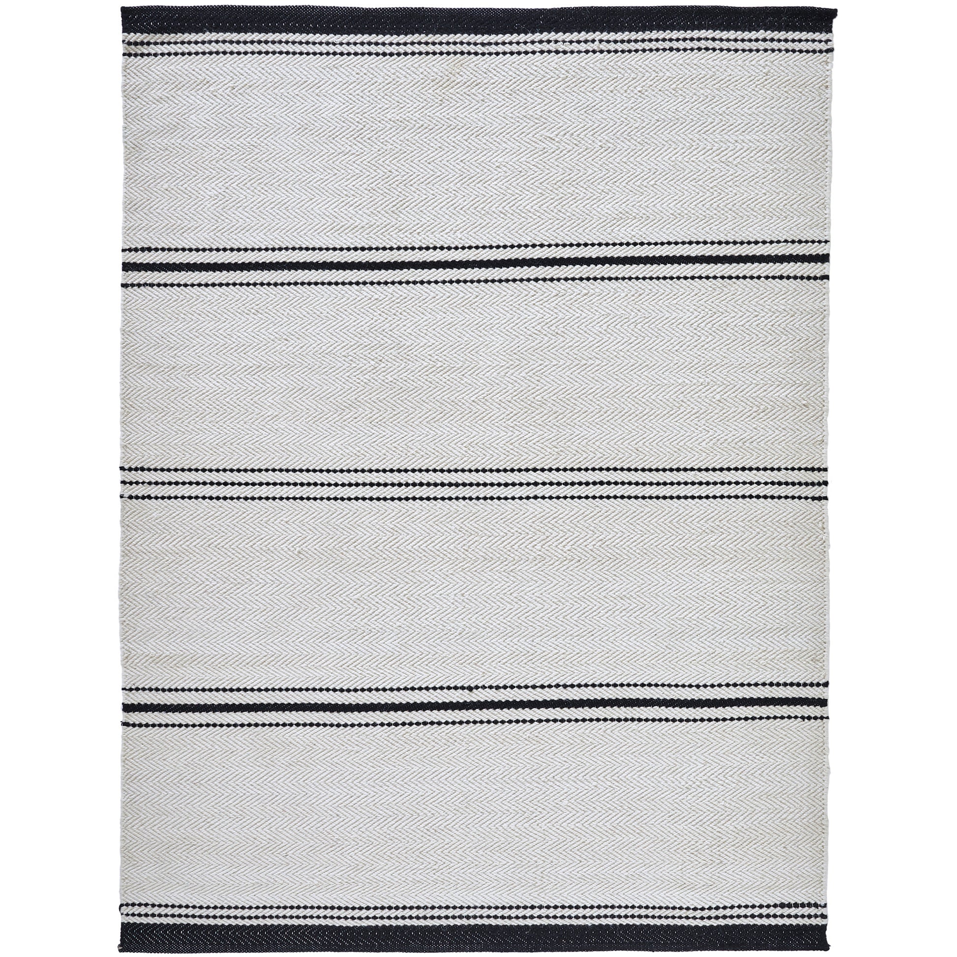 Alice Ivory and Black Stripe Wool Rug-Indoor Rug-DECOROLALA
