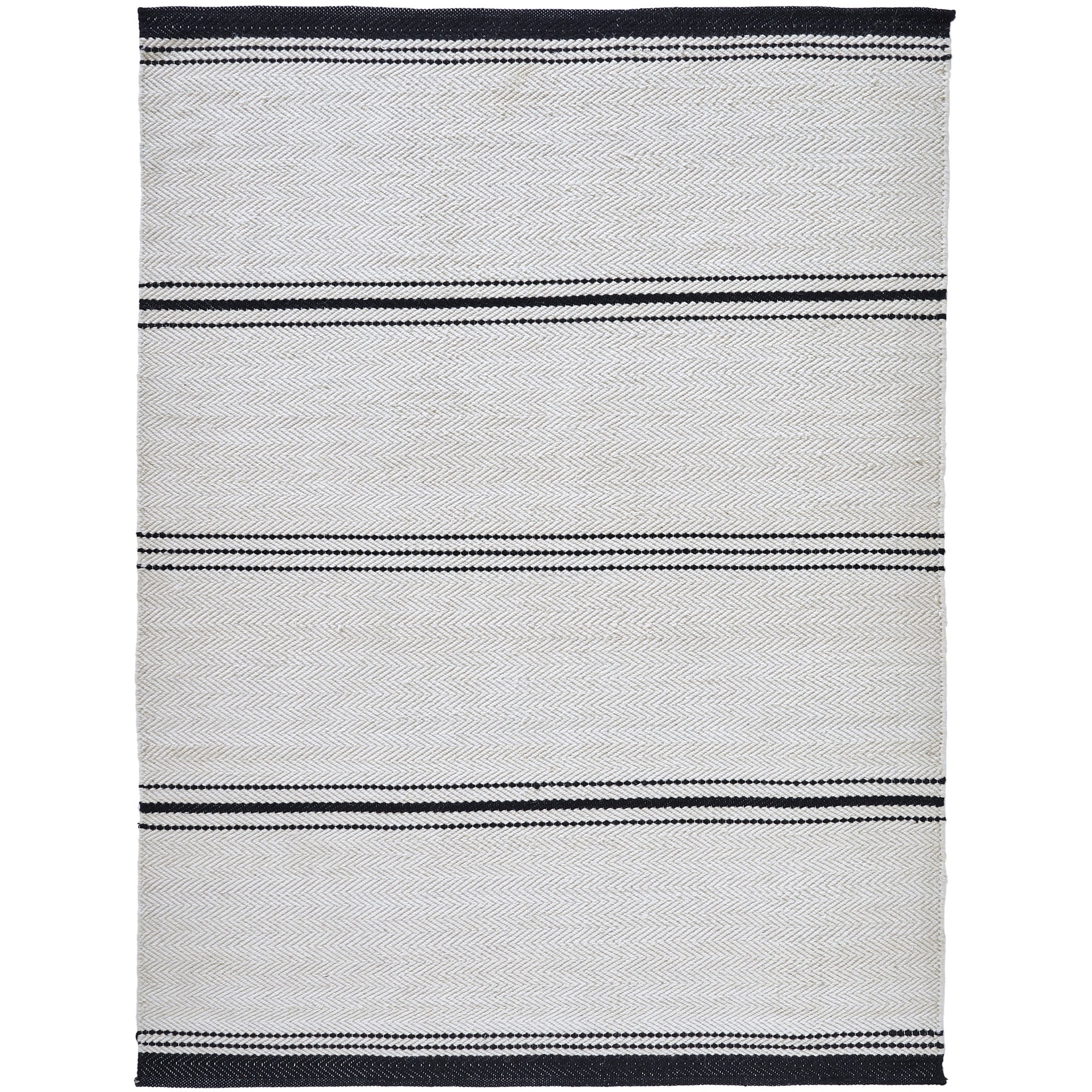 Alice Ivory and Black Stripe Wool Rug-Indoor Rug-DECOROLALA