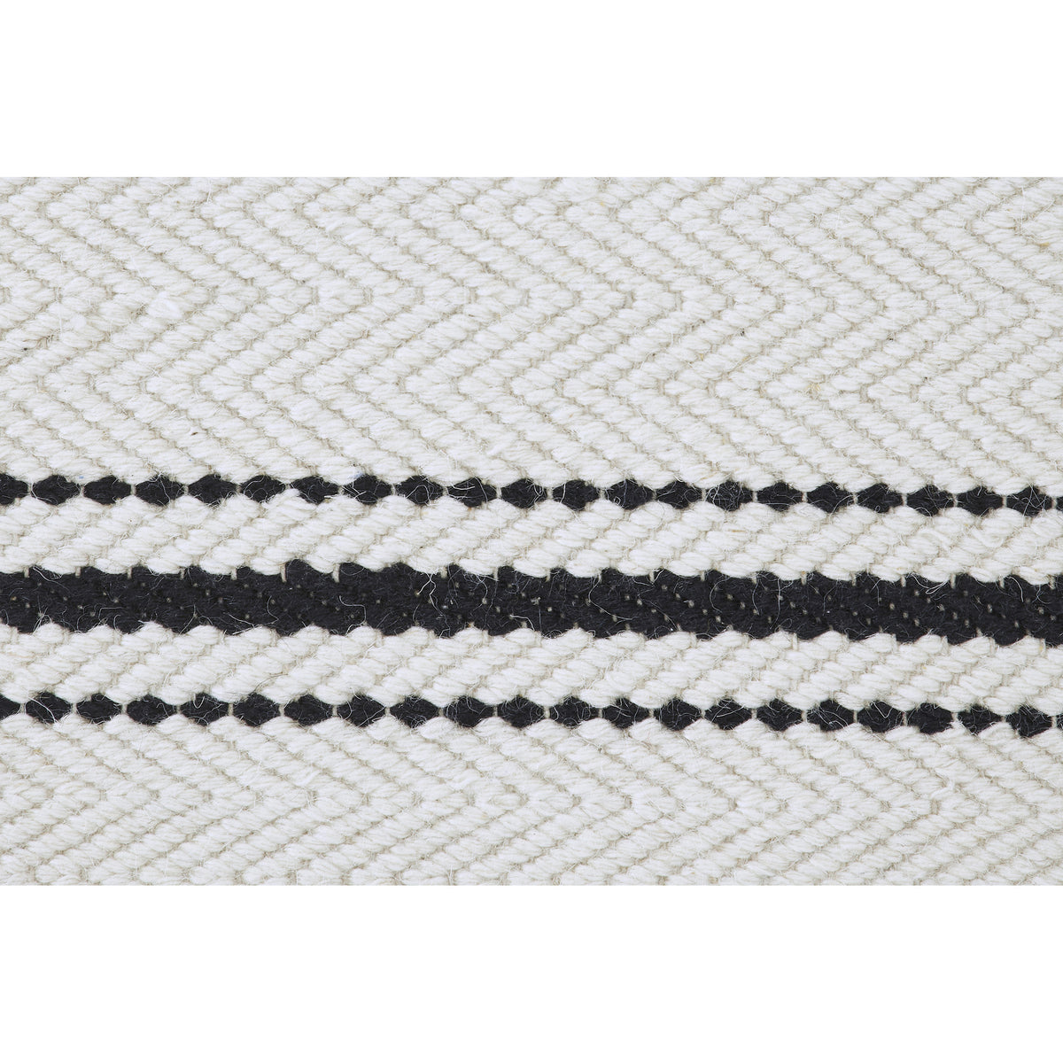 Alice Ivory and Black Stripe Wool Rug-Rugs-DECOROLALA