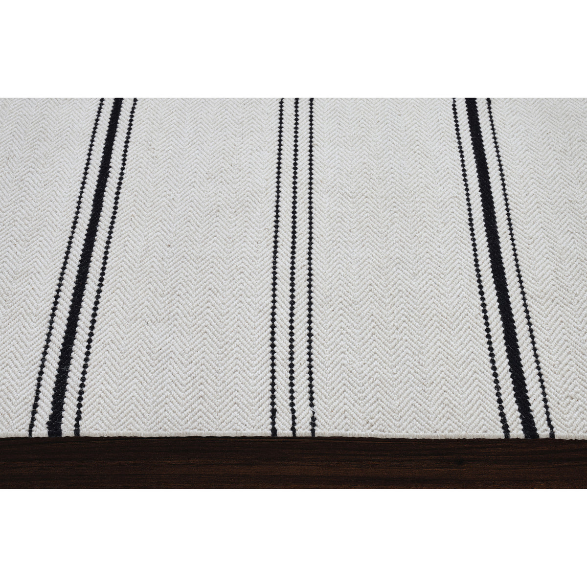 Alice Ivory and Black Stripe Wool Rug-Rugs-DECOROLALA