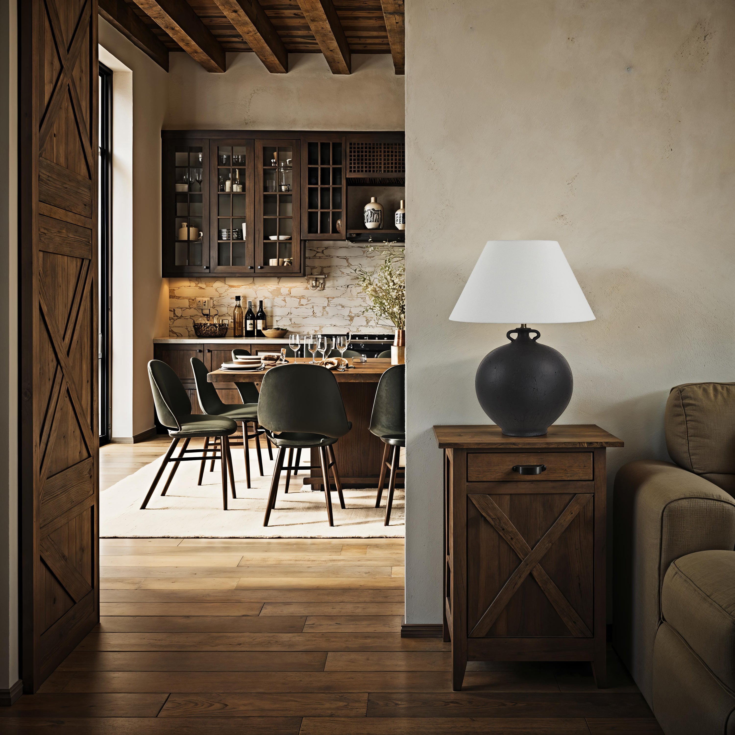 Alicia 24.5" Height Table Lamps, Antique Black-Table Lamp-DECOROLALA