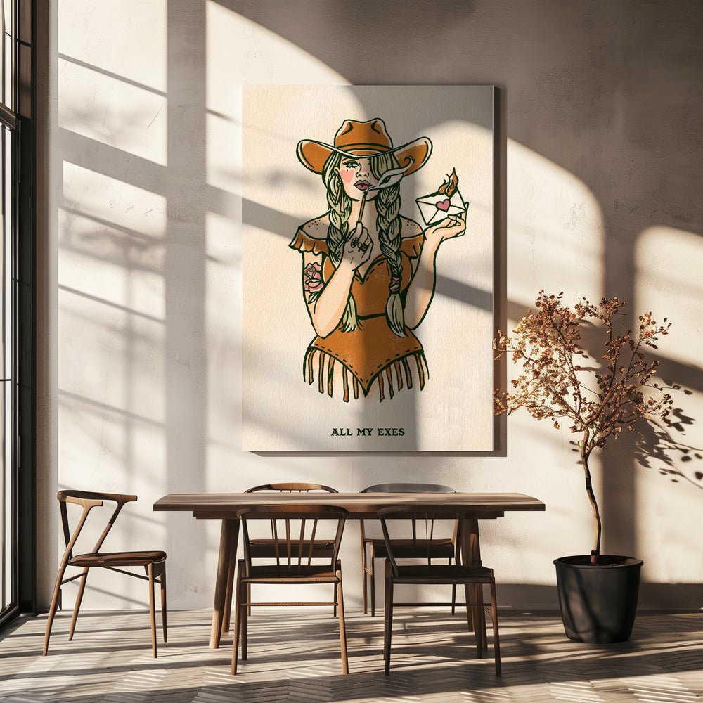 All My Exes 2 Wall Art by The Whiskey Ginger-canvas-DECOROLALA
