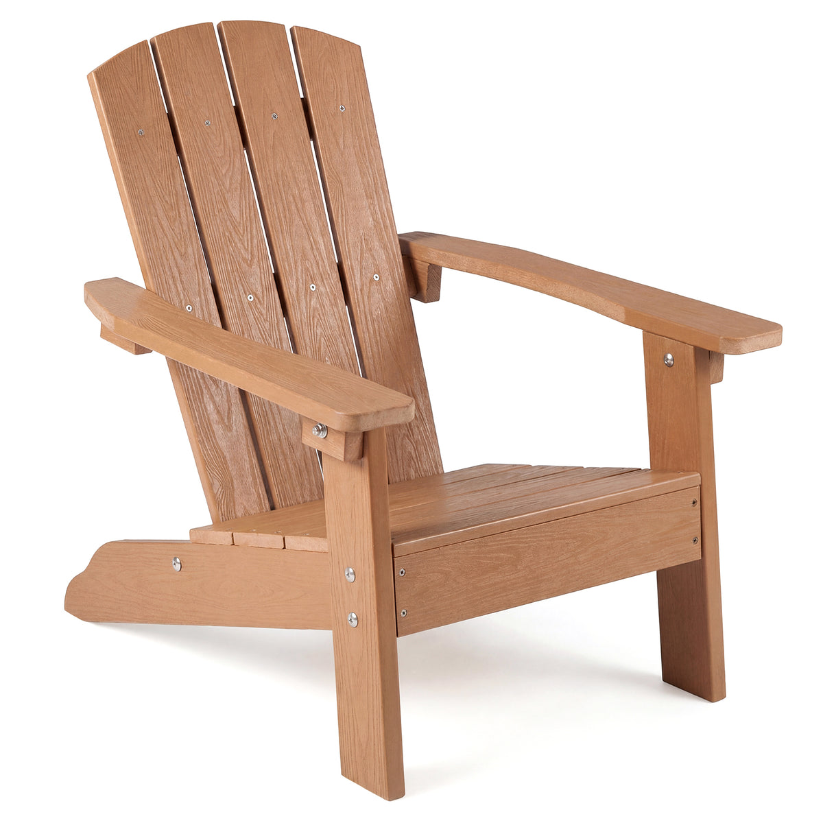 All-Weather HDPE Kid's Adirondack Chair with with High Backrest and Armrests-Natural-Kids Chairs-DECOROLALA