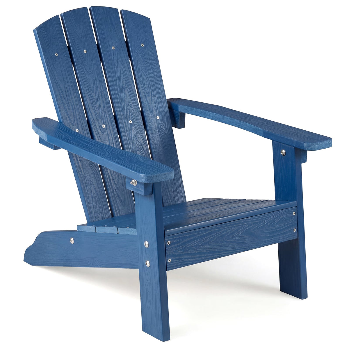 All-Weather HIPS Kid's Adirondack Chair with with High Backrest and Armrests-Blue-Kids Chairs-DECOROLALA