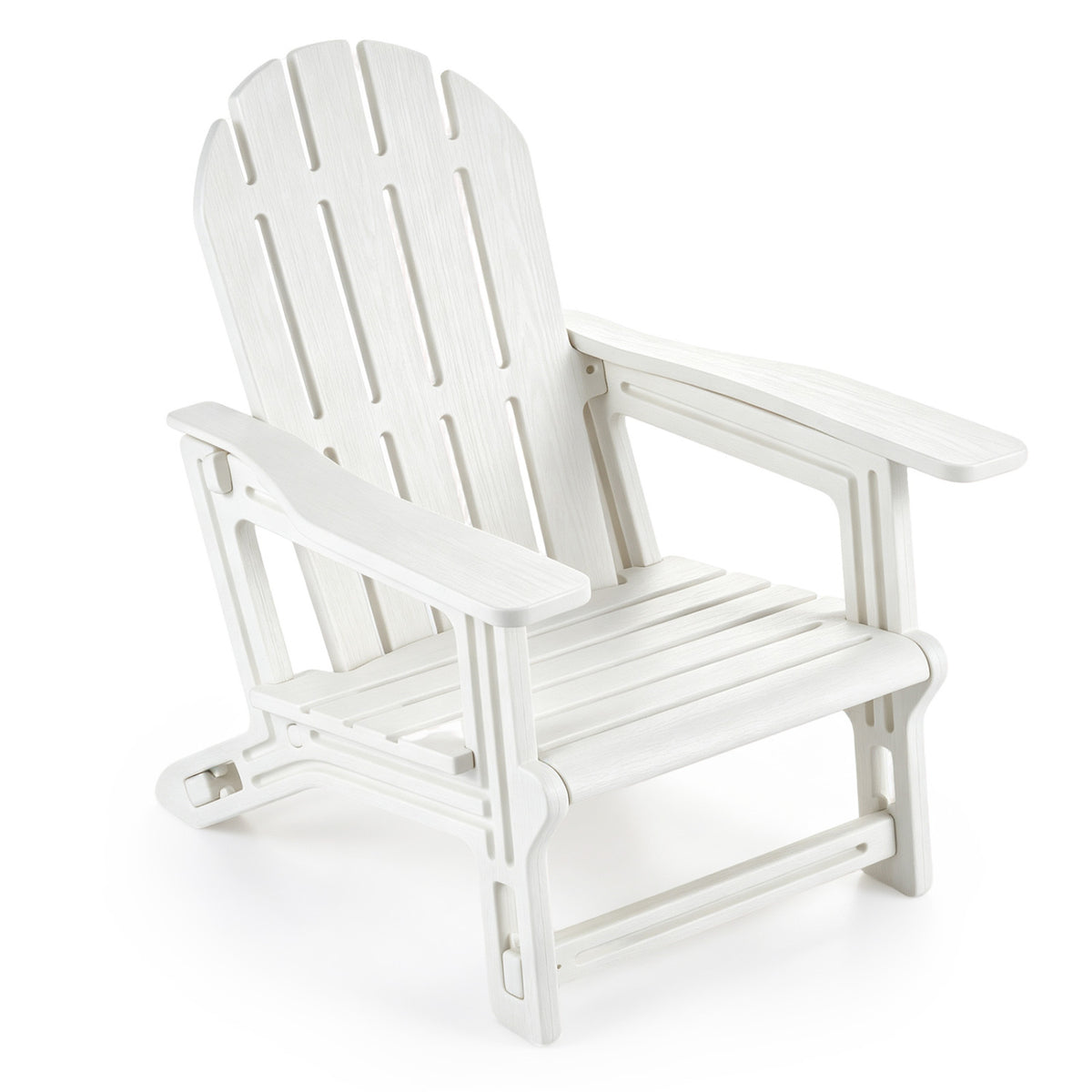 All-Weather Outdoor Kids Patio Seating with Ergonomic Design-White-Adirondack Chairs-DECOROLALA