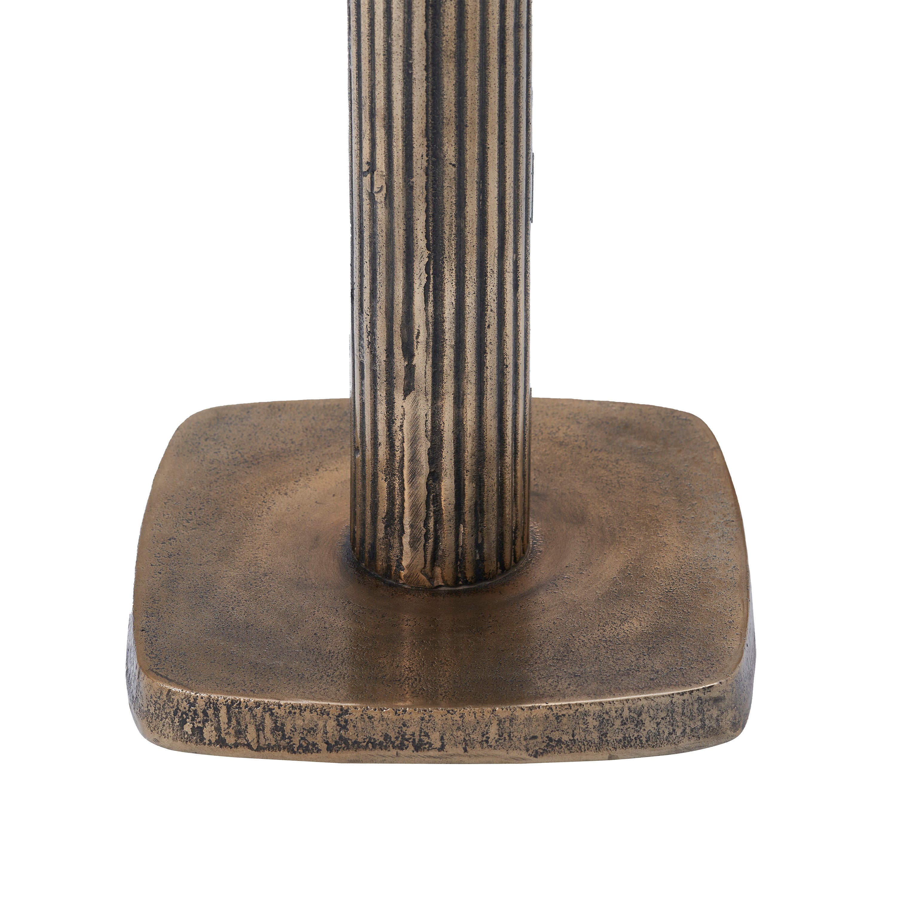 Allard Indoor Cast Aluminum Side Table, Antique Brass-End Table-DECOROLALA