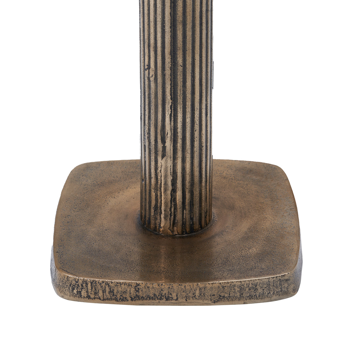 Allard Indoor Cast Aluminum Side Table, Antique Brass-End Tables-DECOROLALA