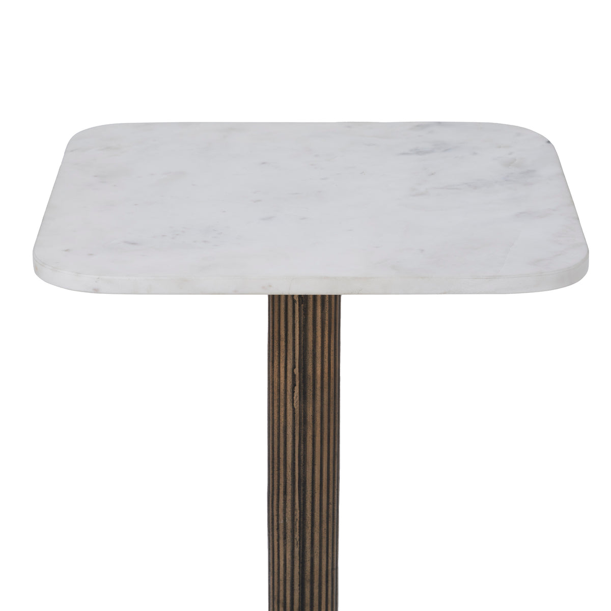 Allard Indoor Cast Aluminum Side Table, Antique Brass-End Tables-DECOROLALA