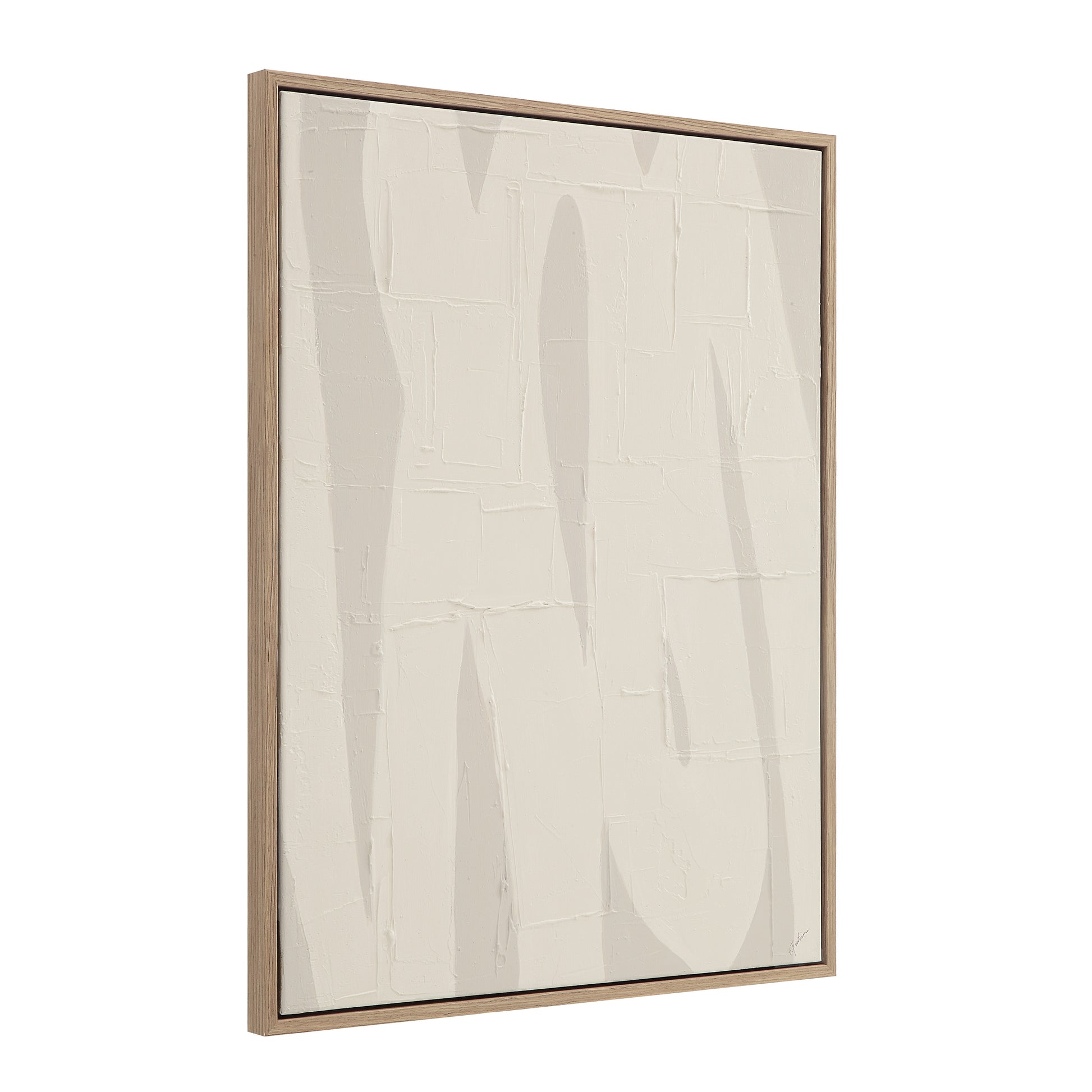 Allegra 36.1" Wide Canvas Art with Wood Frame, Oak-Canvas Art-DECOROLALA