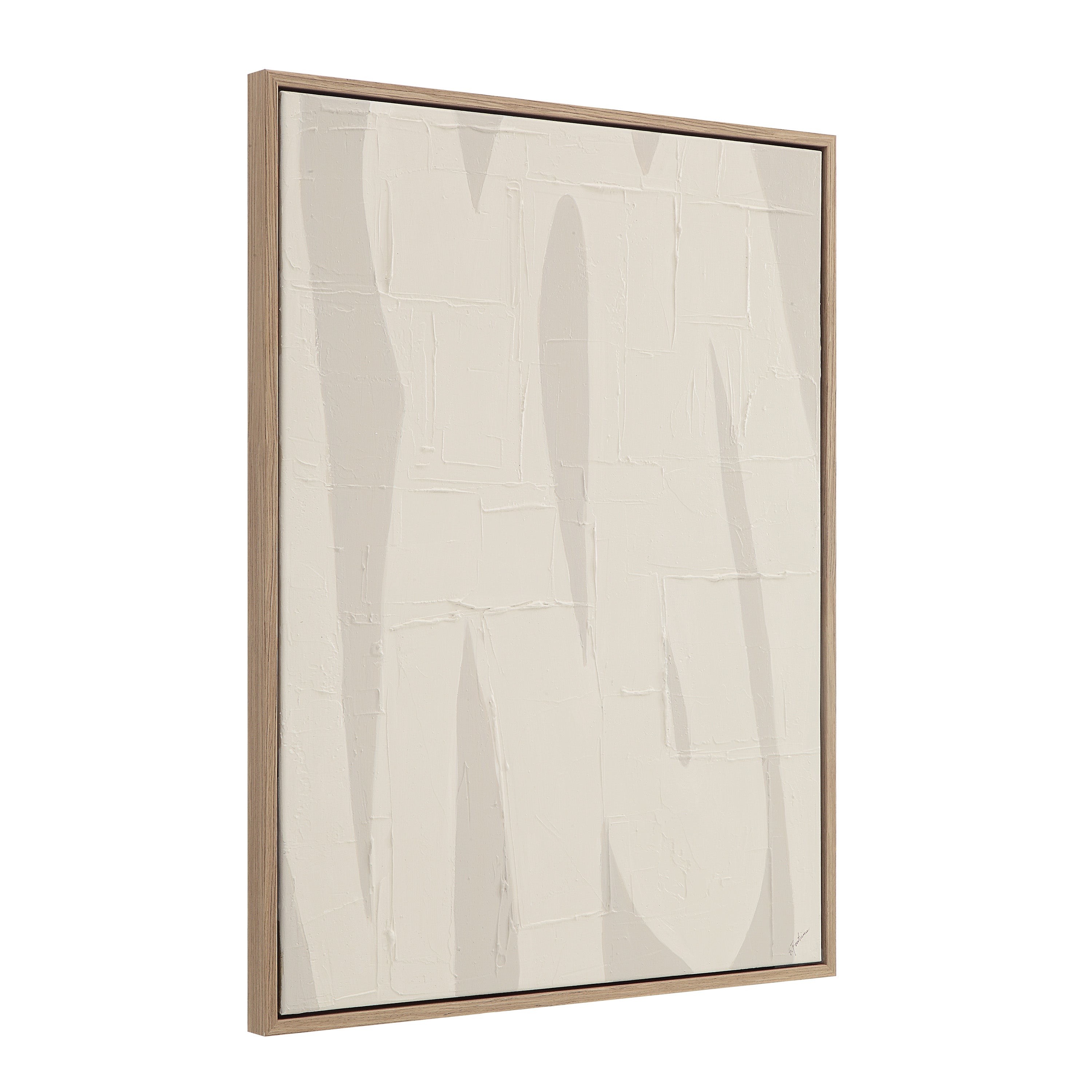 Allegra 36.1" Wide Canvas Art with Wood Frame, Oak-Canvas Art-DECOROLALA