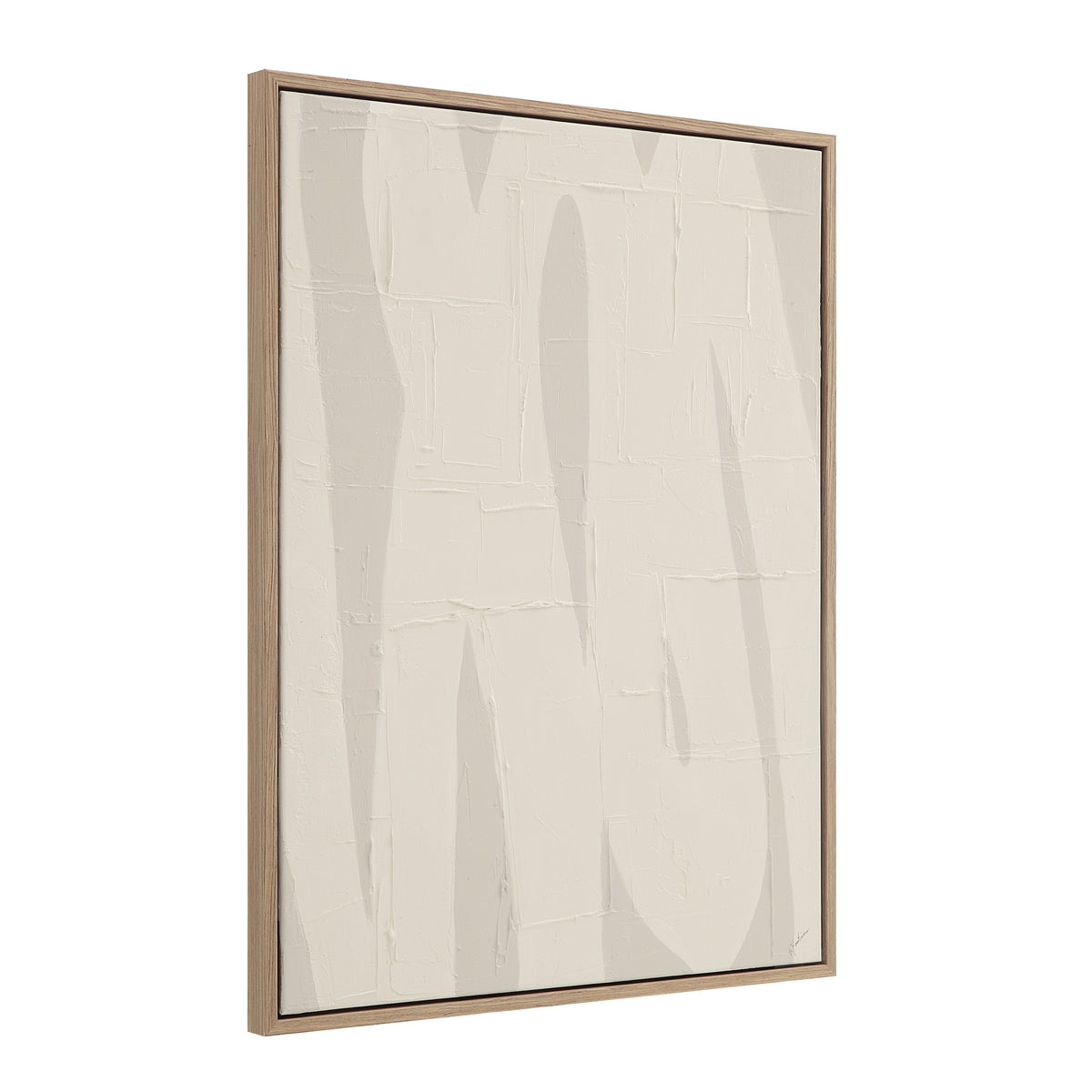 Allegra 36.1" Wide Canvas Art with Wood Frame, Oak-Canvas Prints-DECOROLALA