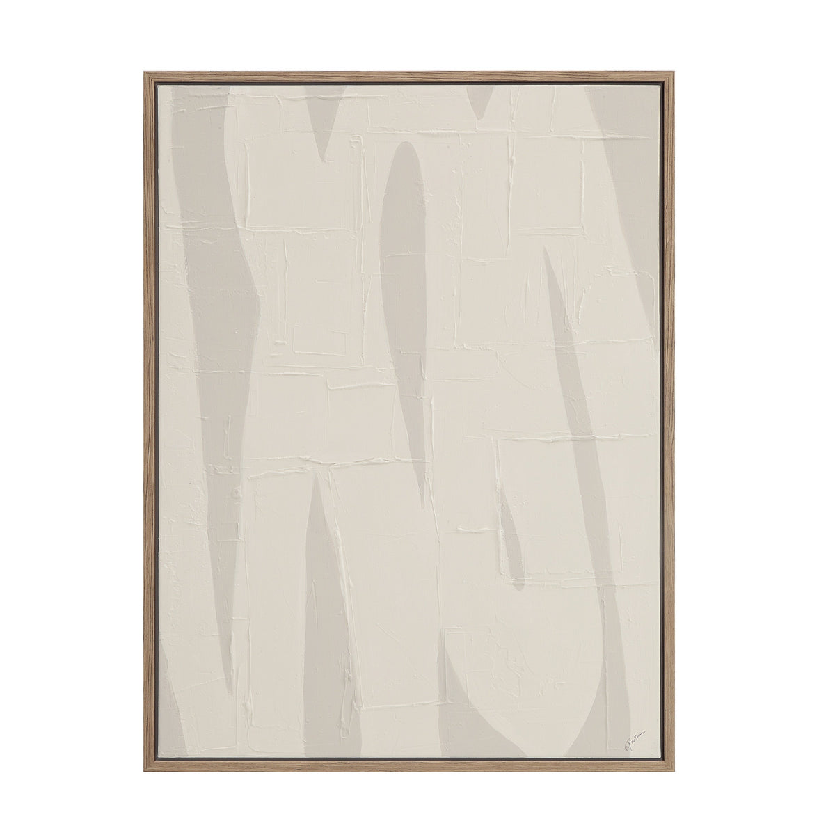 Allegra 36.1" Wide Canvas Art with Wood Frame, Oak-Canvas Prints-DECOROLALA