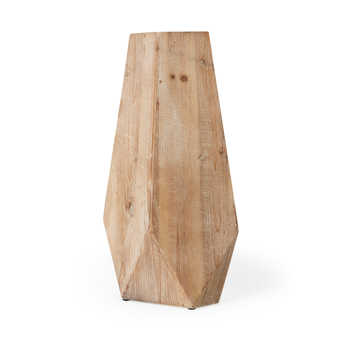 Allen I Large Natural Wooden Base Oval Vase-Vase-DECOROLALA