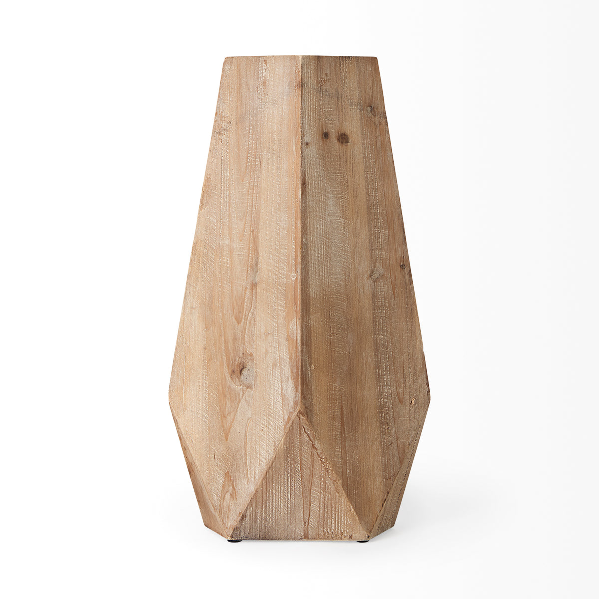 Allen I Large Natural Wooden Base Oval Vase-Vase-DECOROLALA