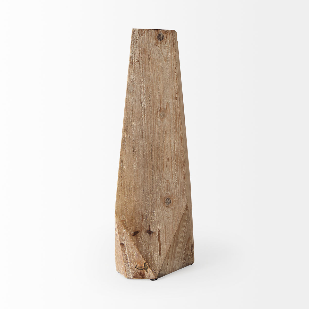 Allen I Large Natural Wooden Base Oval Vase-Vase-DECOROLALA