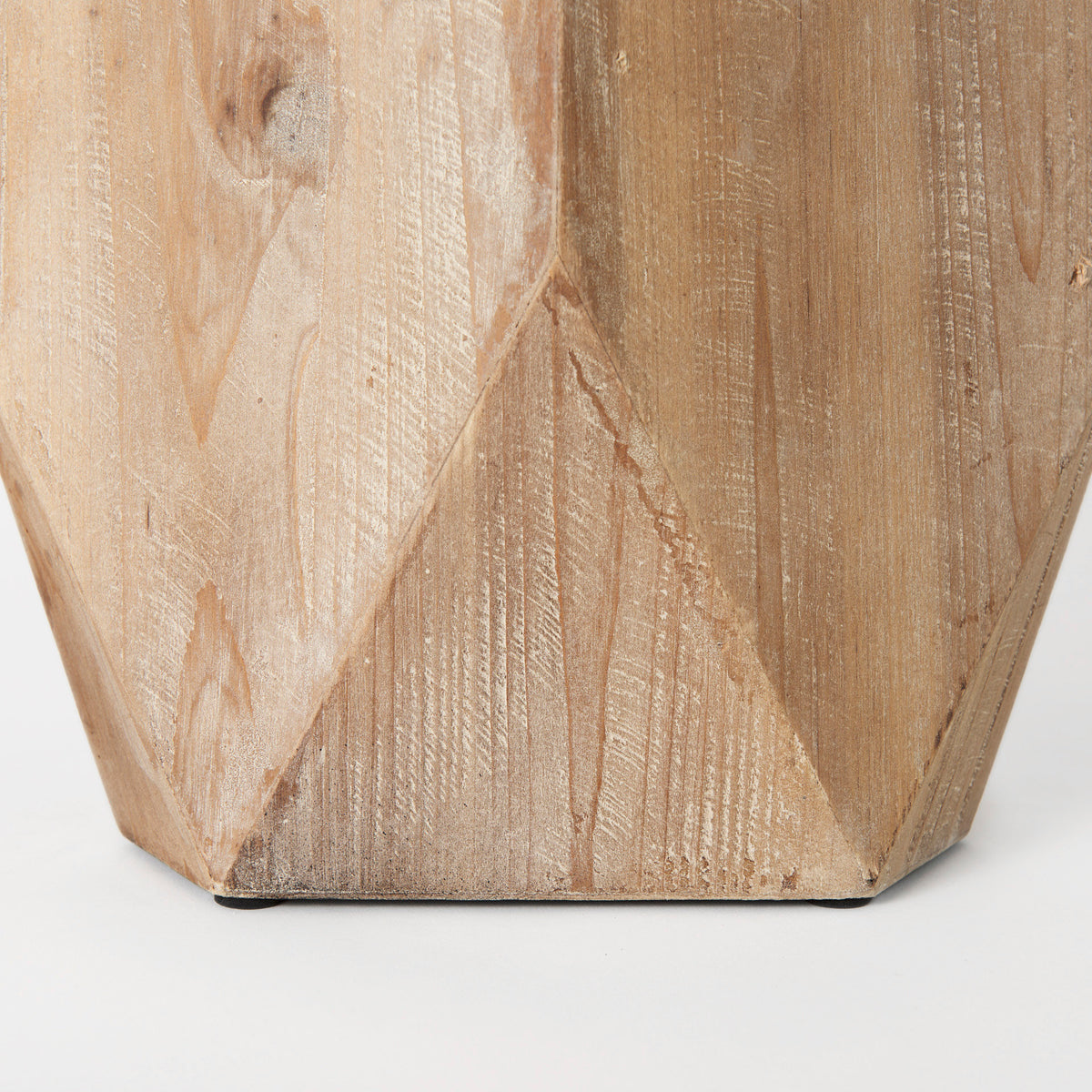 Allen I Large Natural Wooden Base Oval Vase-Vase-DECOROLALA