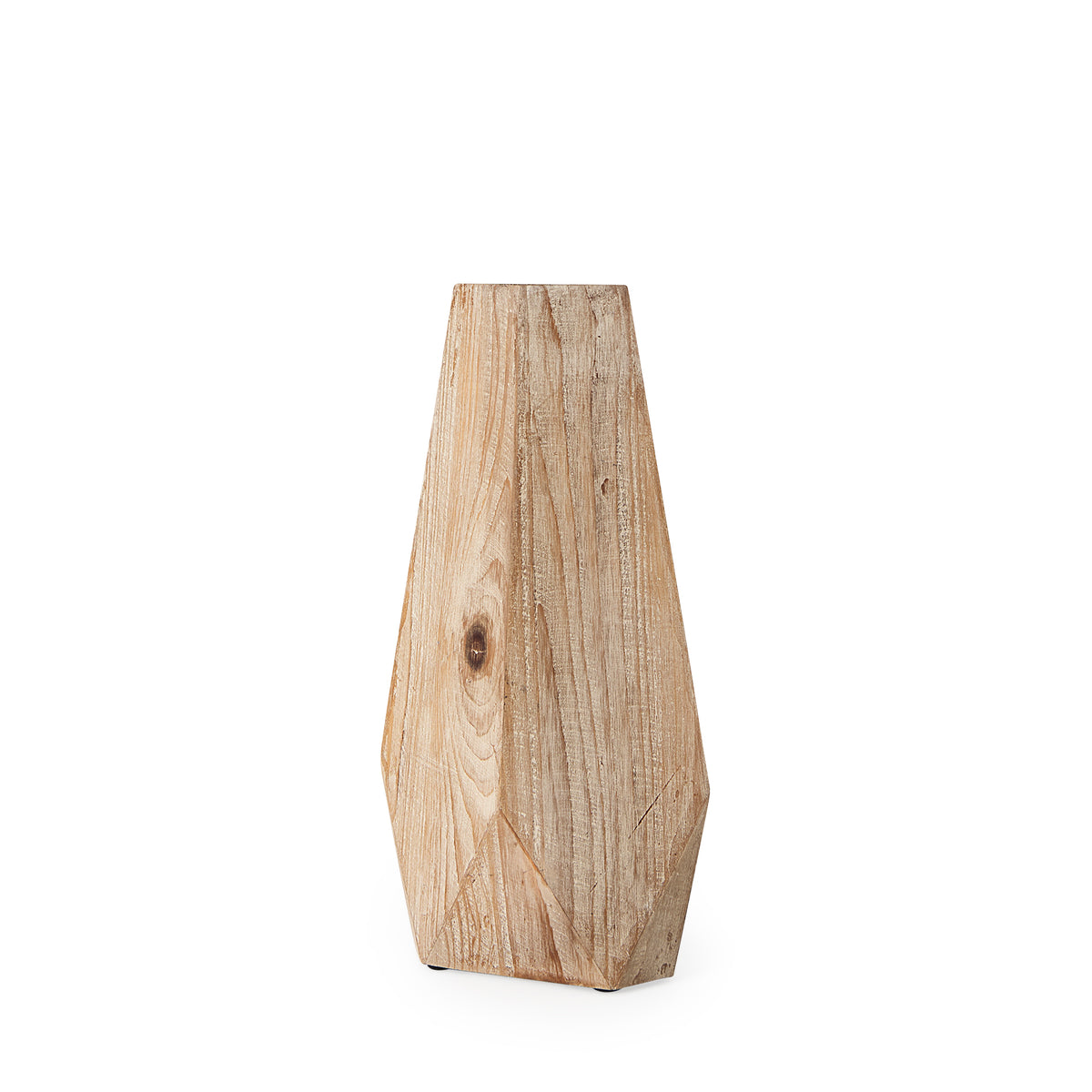 Allen II Small Natural Wooden Base Oval Vase-Vase-DECOROLALA