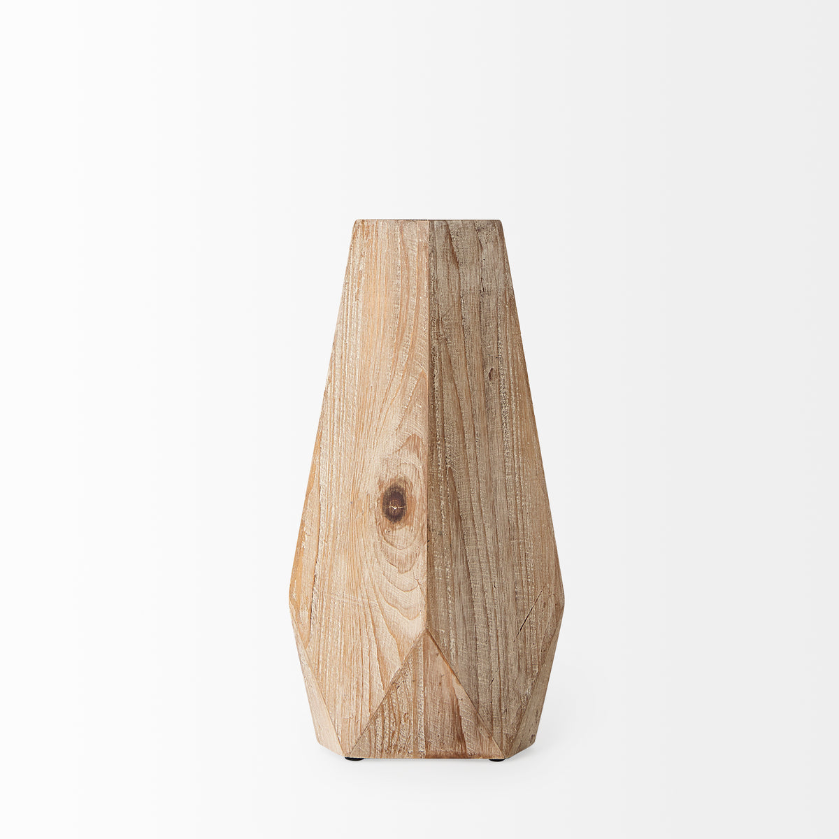 Allen II Small Natural Wooden Base Oval Vase-Vase-DECOROLALA