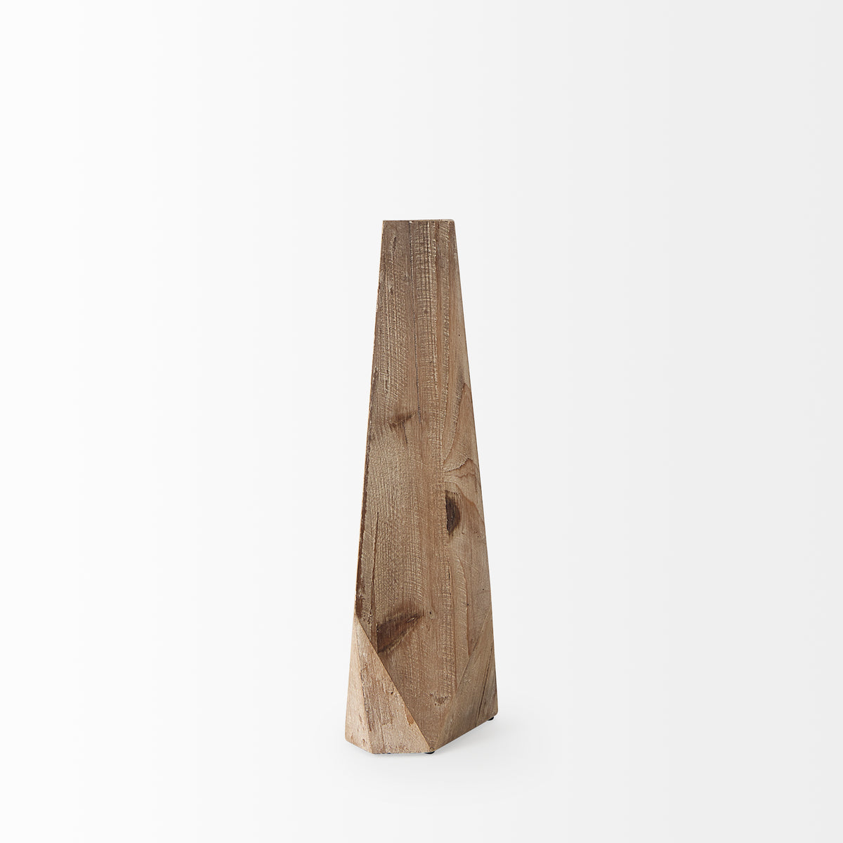 Allen II Small Natural Wooden Base Oval Vase-Vase-DECOROLALA