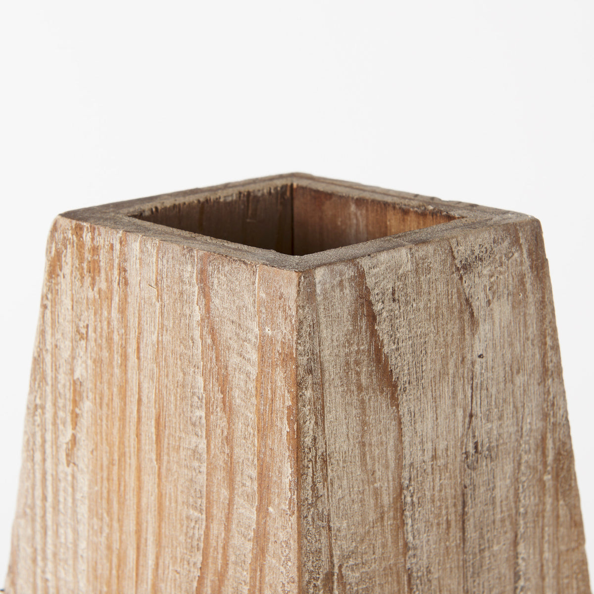 Allen II Small Natural Wooden Base Oval Vase-Vase-DECOROLALA