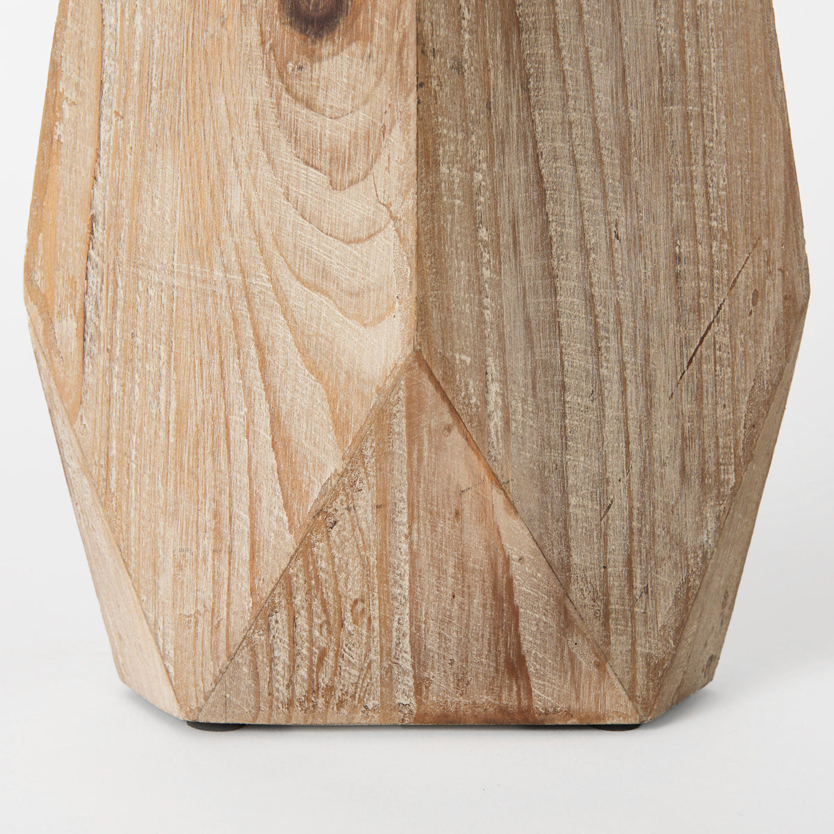 Allen II Small Natural Wooden Base Oval Vase-Vase-DECOROLALA