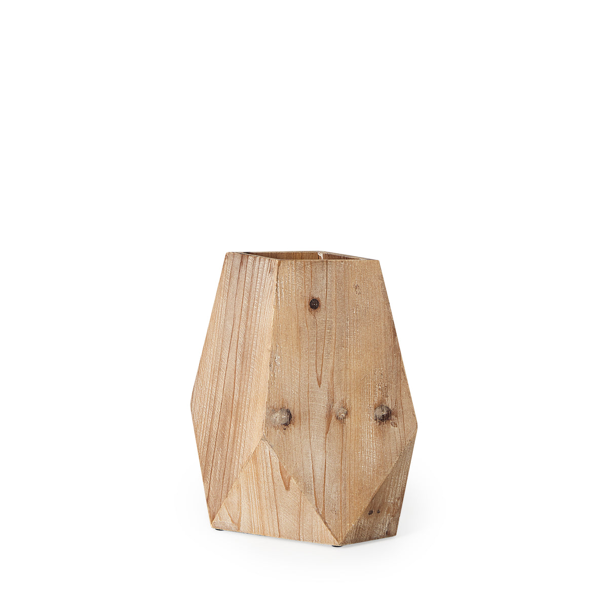 Allen III Tall Natural Wooden Base Oval Vase-Vase-DECOROLALA