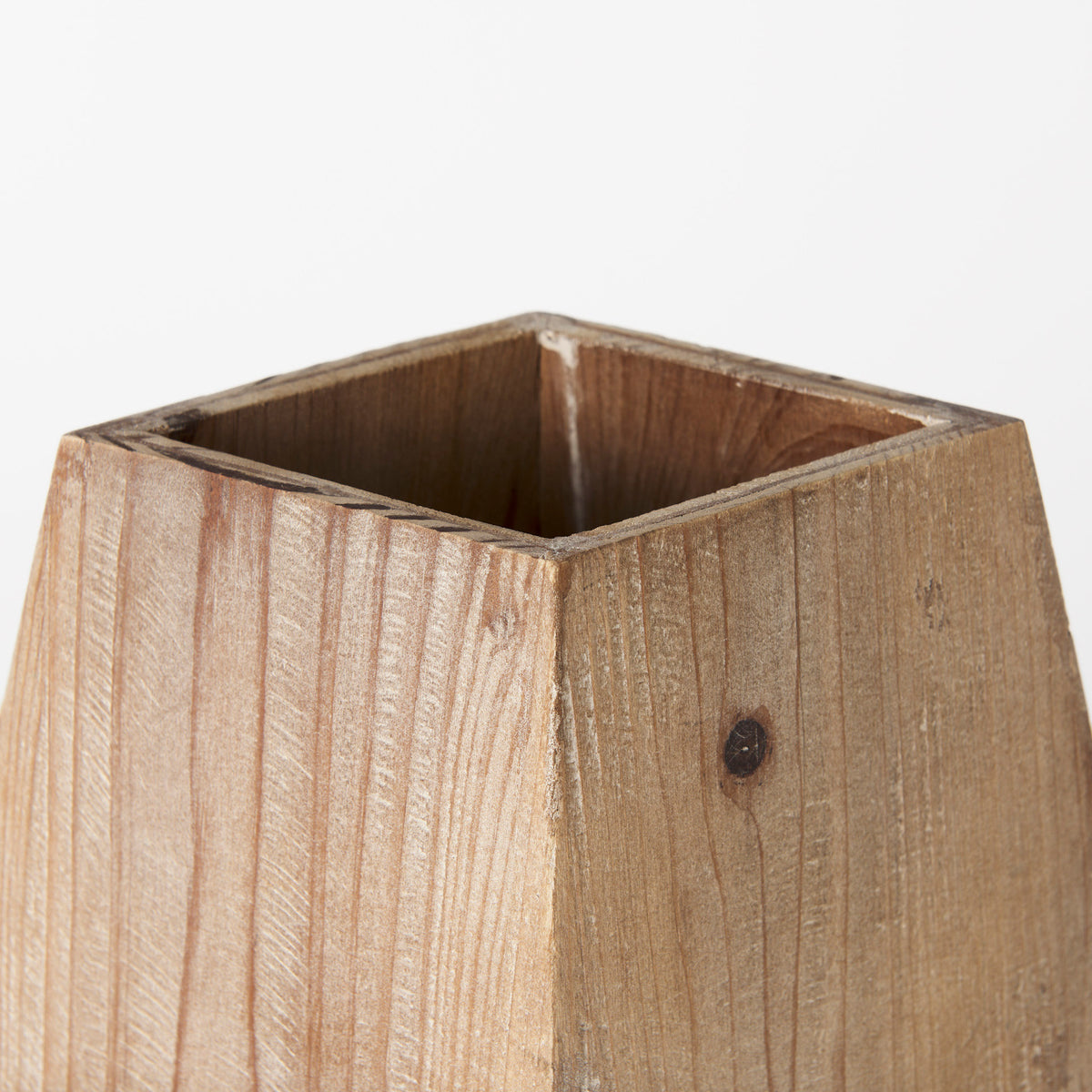 Allen III Tall Natural Wooden Base Oval Vase-Vase-DECOROLALA