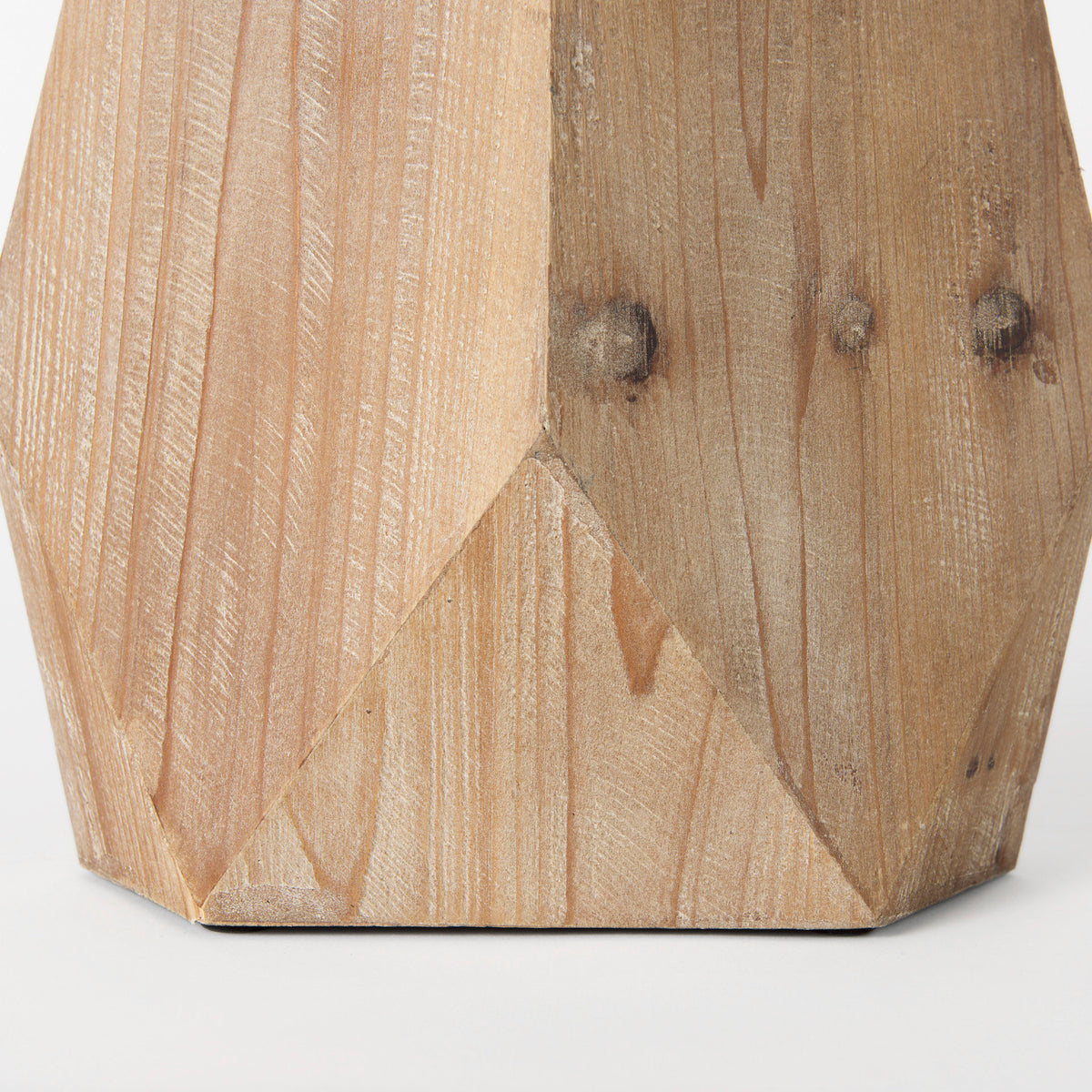 Allen III Tall Natural Wooden Base Oval Vase-Vase-DECOROLALA