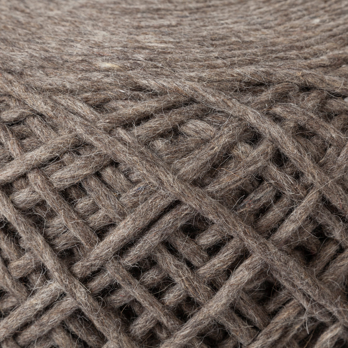 Allium Oatmeal Handwoven Wool Cylindrical Pouf-Poufs-DECOROLALA