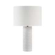 Alloro 24" Marble Table Lamp, White Linen Shade-Table Lamp-DECOROLALA