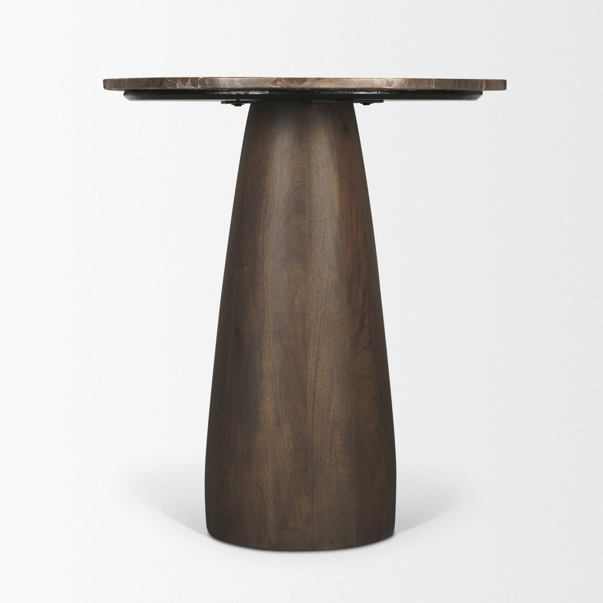 Allyson 32" Round Pedestal Dining Table | Savar Pink Marble & Wood | Seats 2-Dining Tables-DECOROLALA