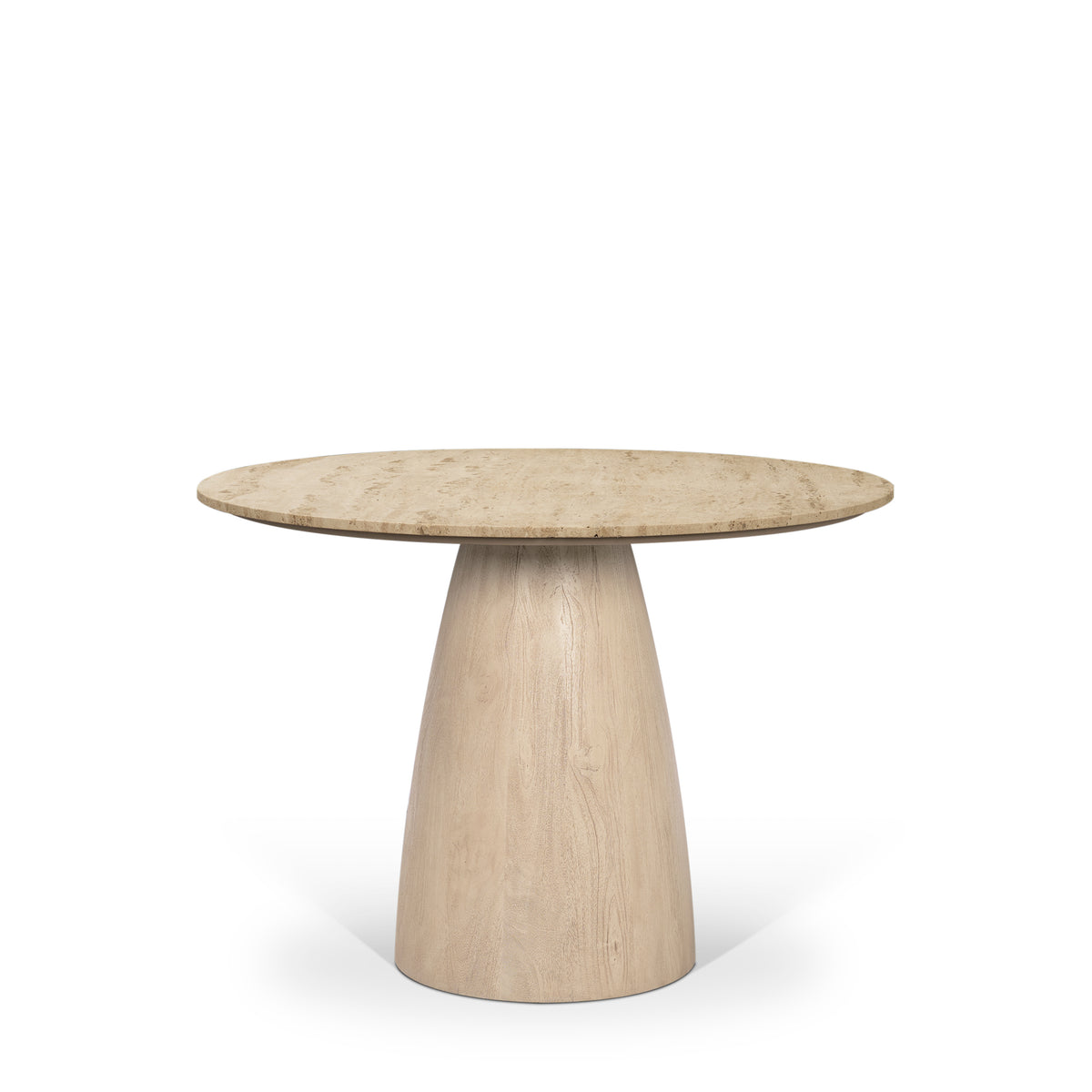 Allyson 42" Round Pedestal Dining Table | Light Brown Wood | Seats 4-Dining Tables-DECOROLALA