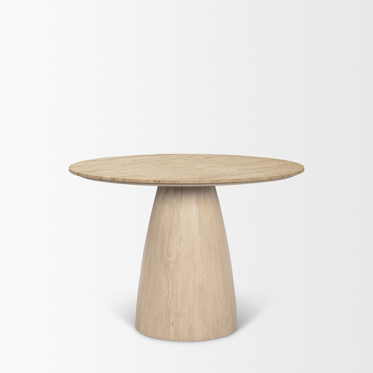 Allyson 42" Round Pedestal Dining Table | Light Brown Wood | Seats 4-Dining Tables-DECOROLALA