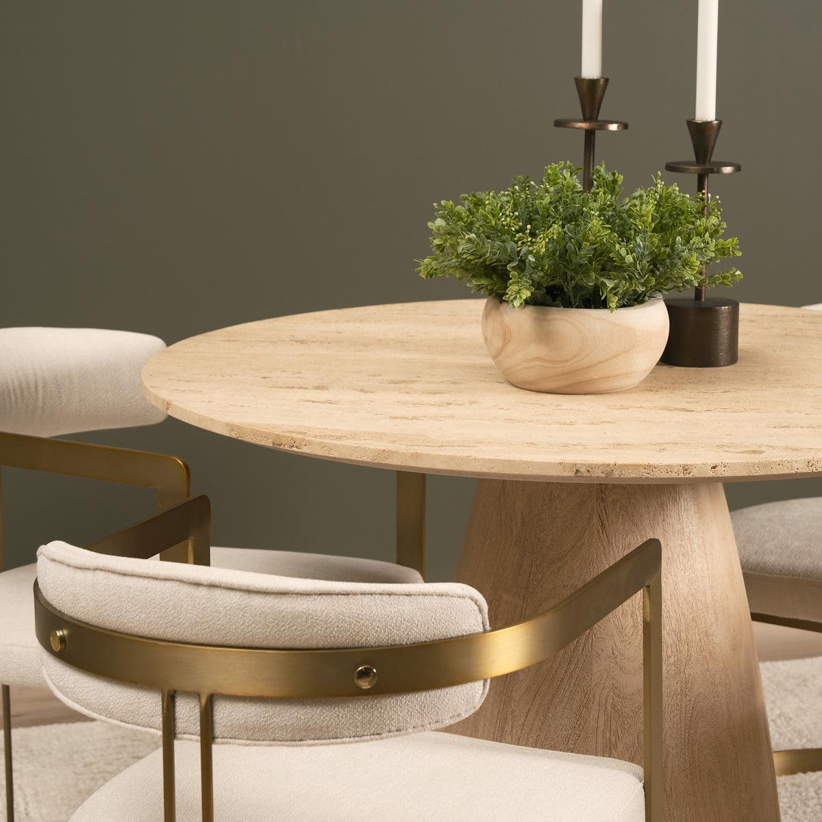 Allyson 42" Round Pedestal Dining Table | Light Brown Wood | Seats 4-Dining Tables-DECOROLALA