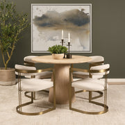 Allyson 42" Round Pedestal Dining Table | Light Brown Wood | Seats 4-Dining Tables-DECOROLALA