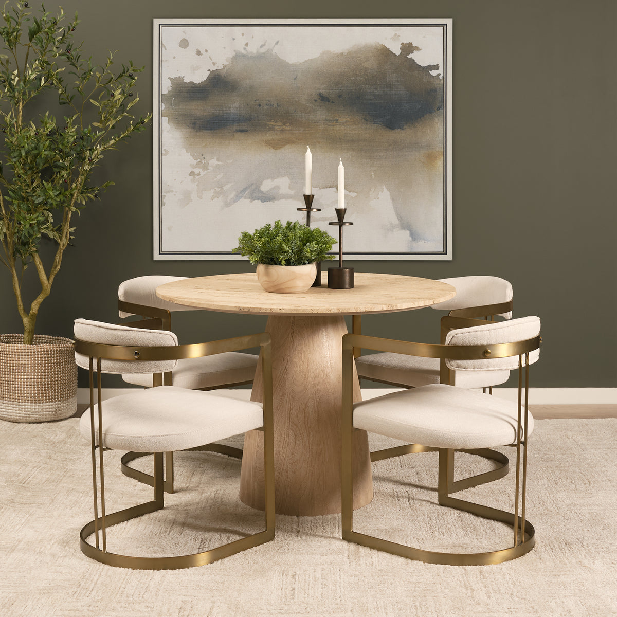 Allyson 42" Round Pedestal Dining Table | Light Brown Wood | Seats 4-Dining Tables-DECOROLALA
