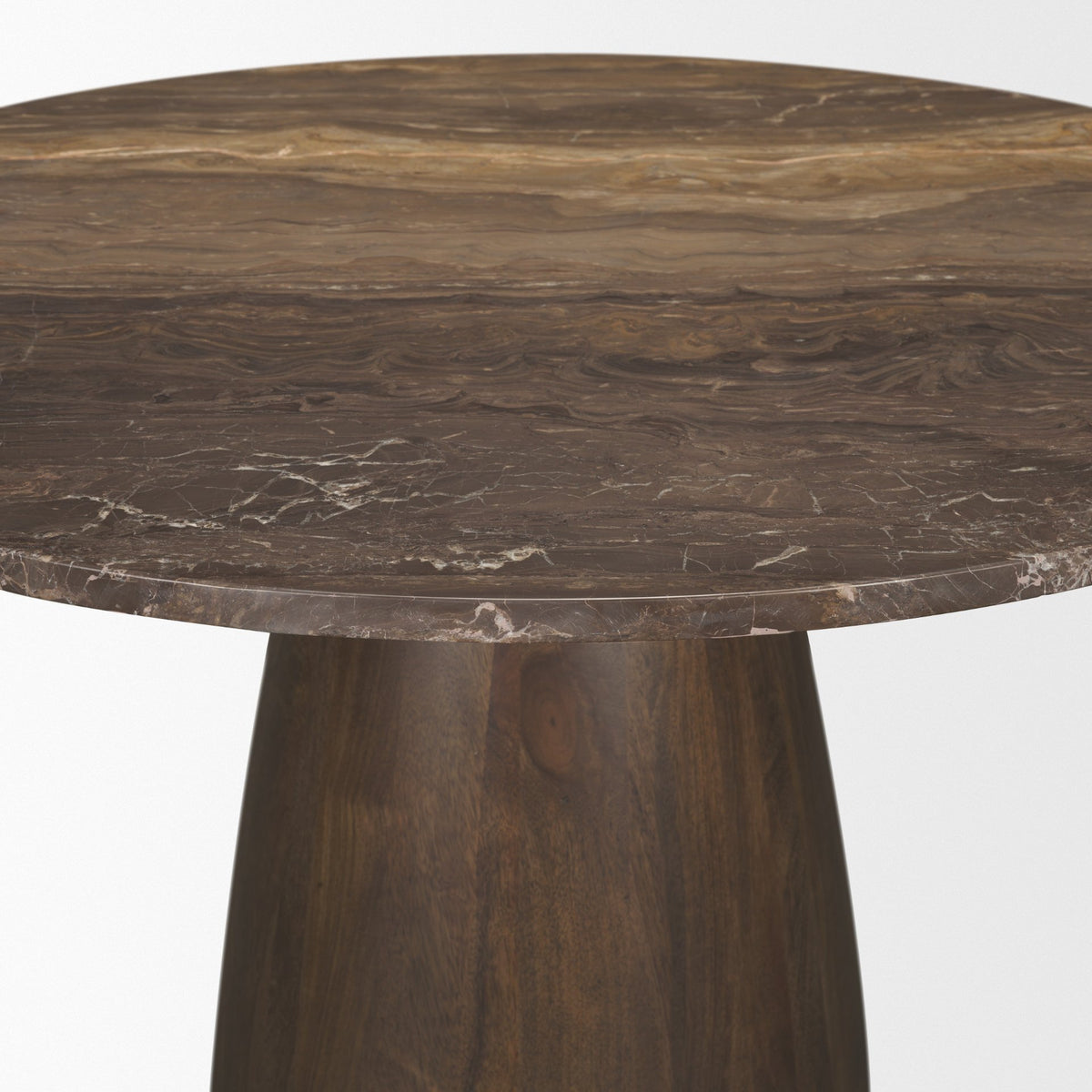 Allyson 42" Round Pedestal Dining Table | Marble | Seats 4-Dining Tables-DECOROLALA